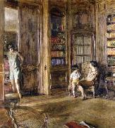 Edouard Vuillard In the Library oil painting on canvas